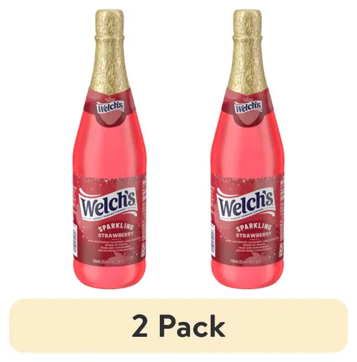 (2 pack) Welch's Non-Alcoholic Sparkling Strawberry Juice Cocktail, 25.4 fl oz Bottle