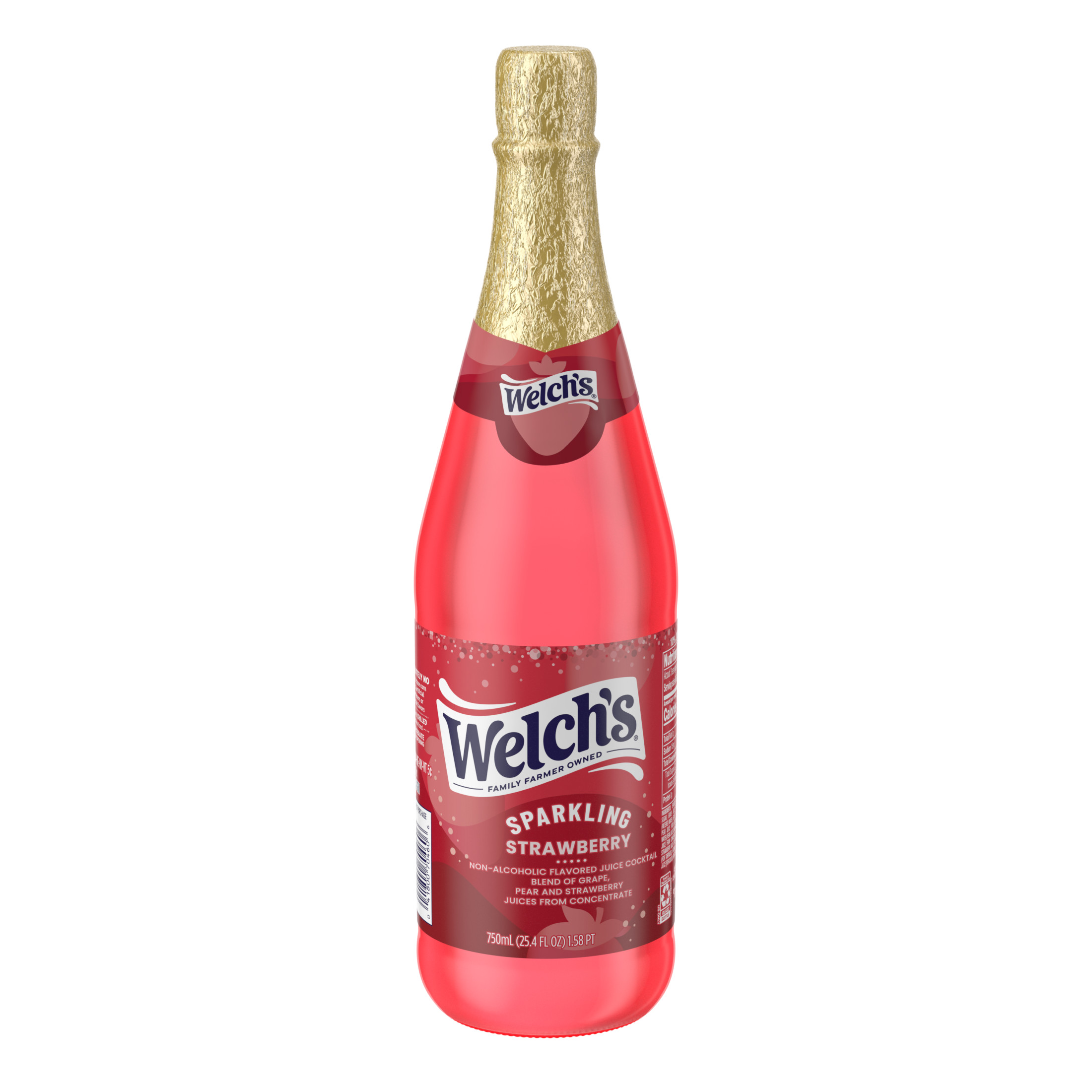 (2 pack) Welch's Non-Alcoholic Sparkling Strawberry Juice Cocktail, 25.4 fl oz Bottle thumbnail 2