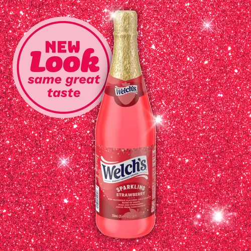 (2 pack) Welch's Non-Alcoholic Sparkling Strawberry Juice Cocktail, 25.4 fl oz Bottle thumbnail 3
