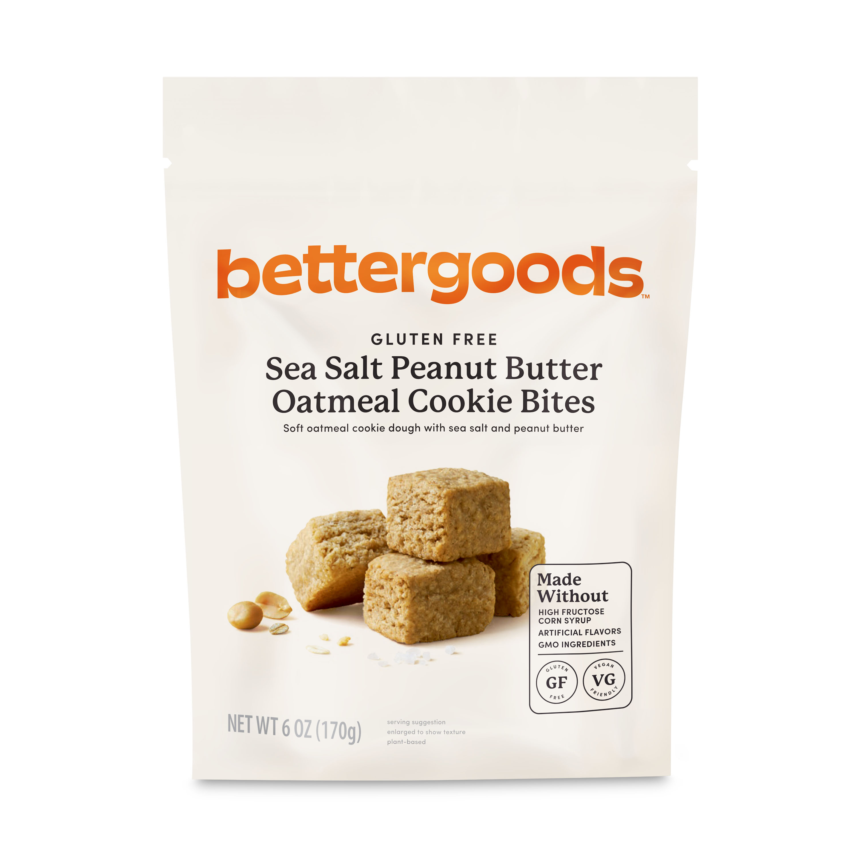 (3 pack) bettergoods Gluten Free Sea Salt Peanut Butter Oatmeal Cookie Bites, 6 oz thumbnail 2