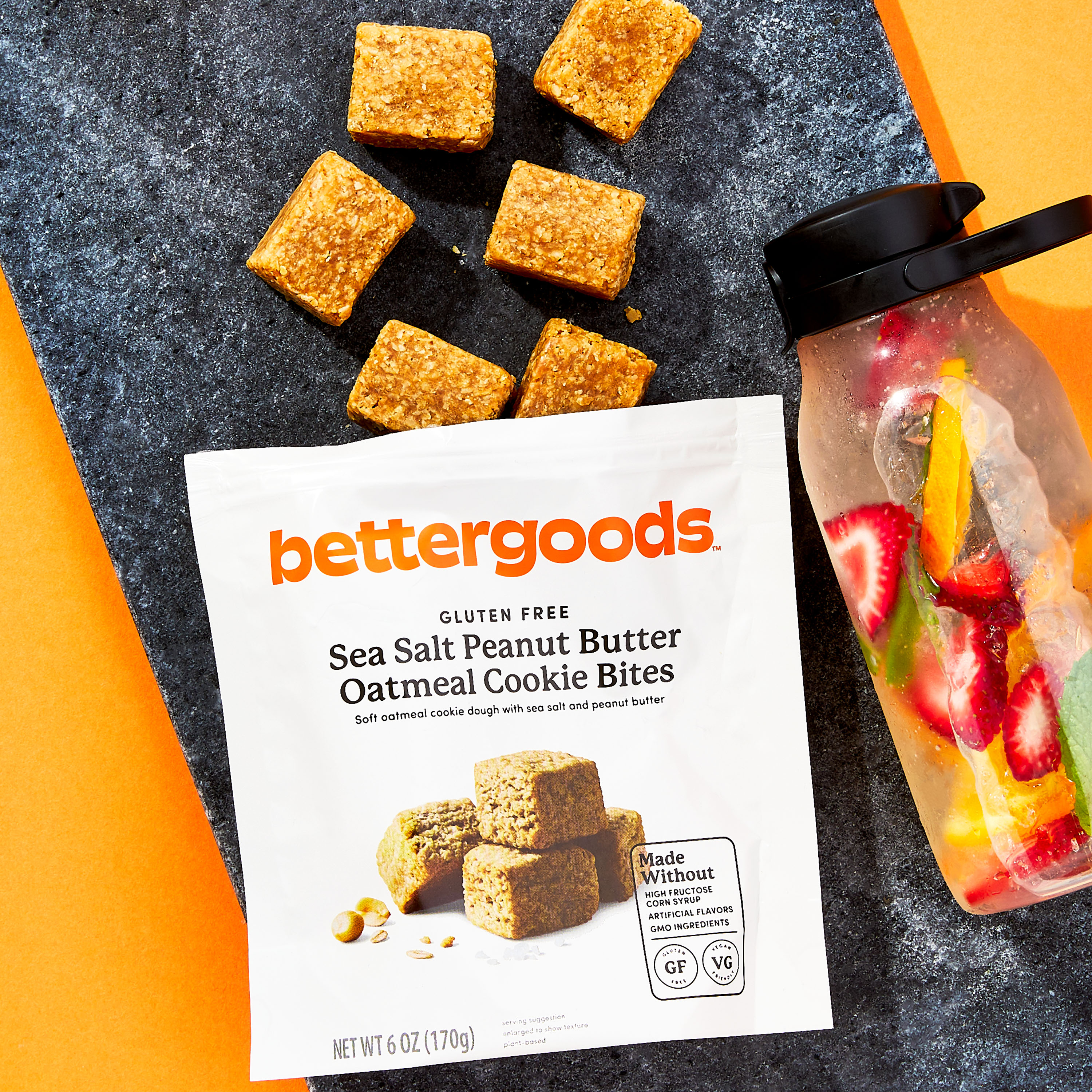 (3 pack) bettergoods Gluten Free Sea Salt Peanut Butter Oatmeal Cookie Bites, 6 oz thumbnail 3
