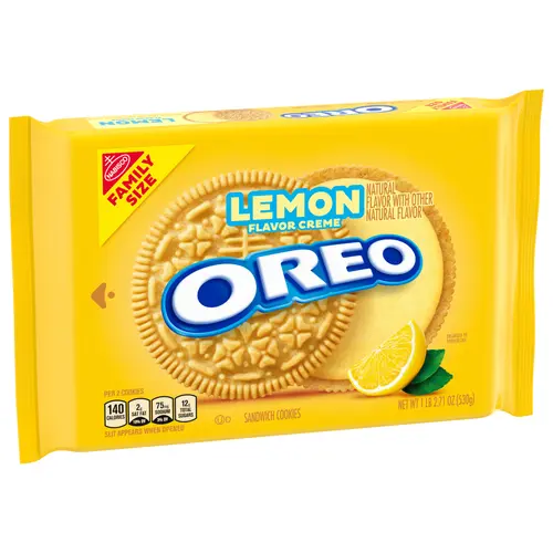 (3 pack) OREO Lemon Creme Sandwich Cookies, Family Size, 18.71 oz thumbnail 3