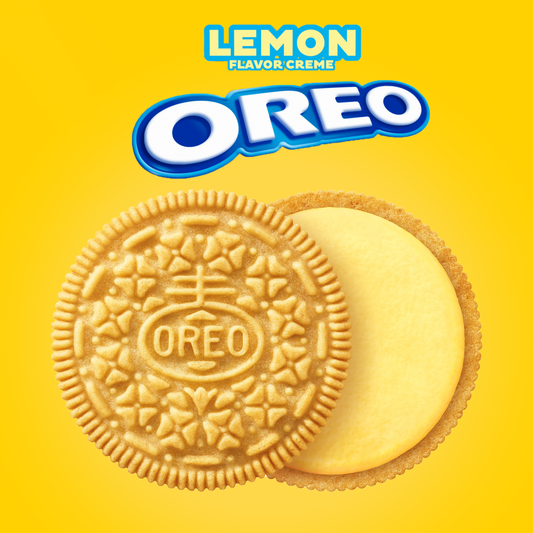 (3 pack) OREO Lemon Creme Sandwich Cookies, Family Size, 18.71 oz thumbnail 4