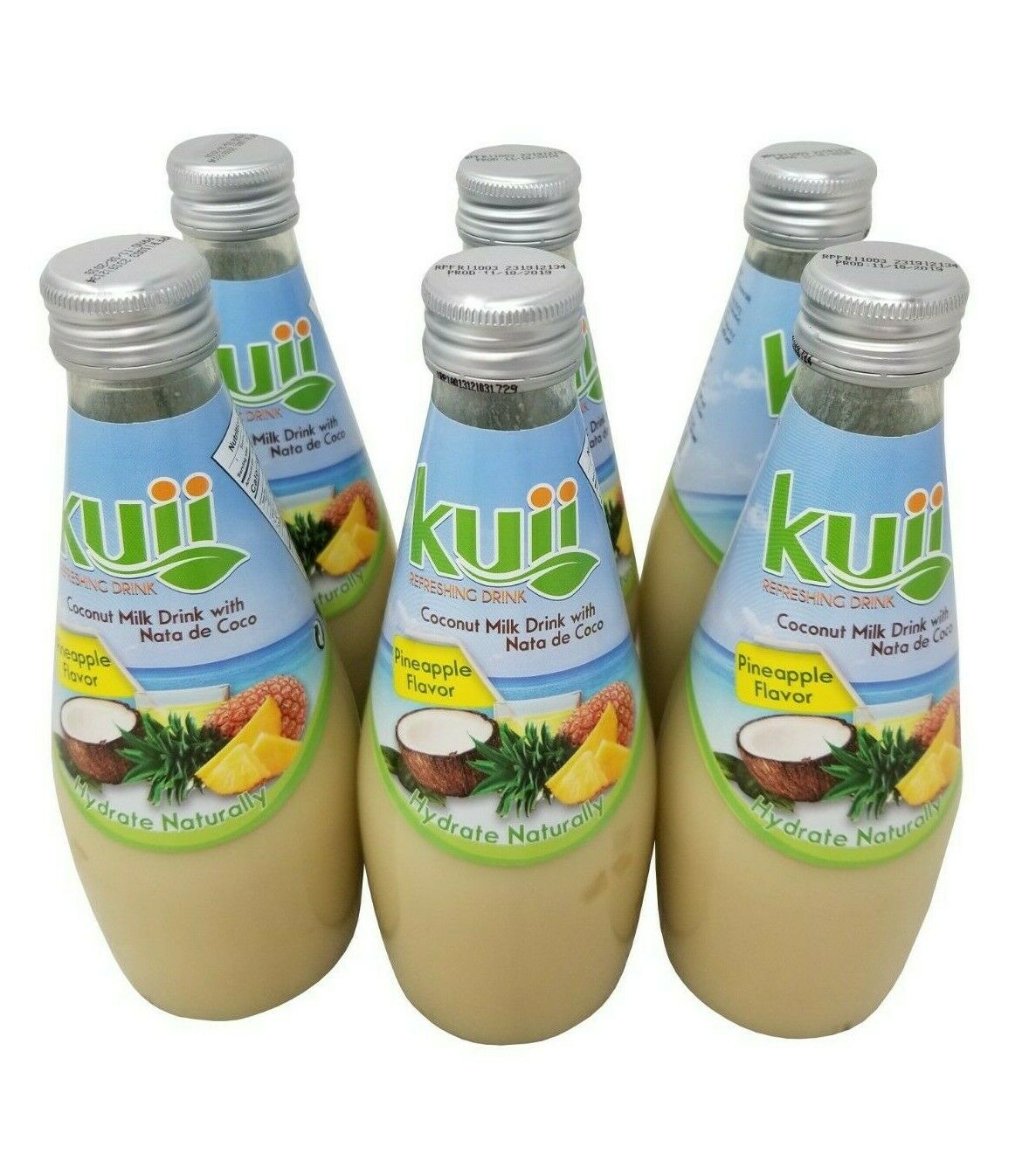 (2 pack) Kuii Drinks Coconut Milk with Nata de Coco, Pineapple, 290mL thumbnail 3