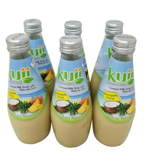(2 pack) Kuii Drinks Coconut Milk with Nata de Coco, Pineapple, 290mL thumbnail 3