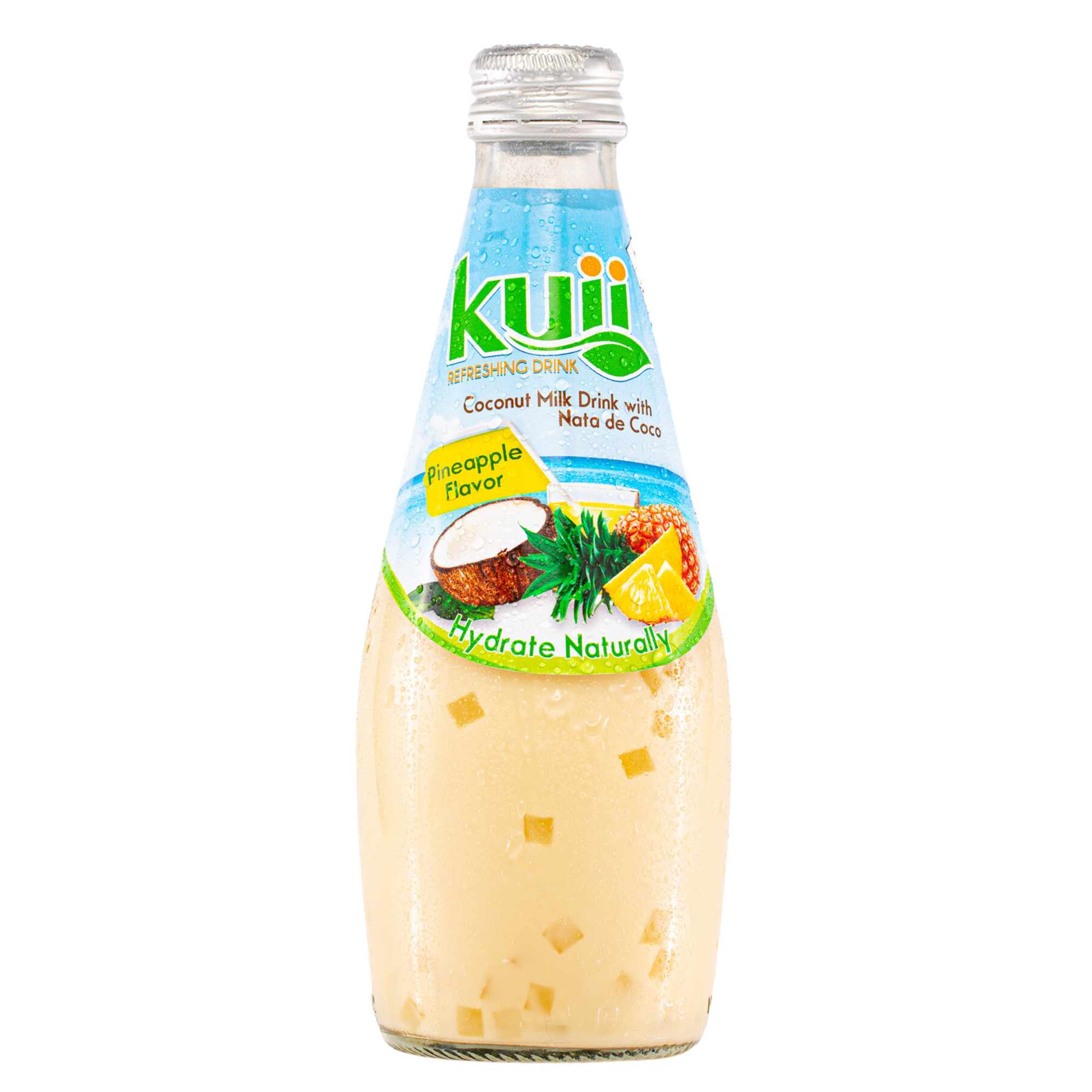 (2 pack) Kuii Drinks Coconut Milk with Nata de Coco, Pineapple, 290mL thumbnail 4