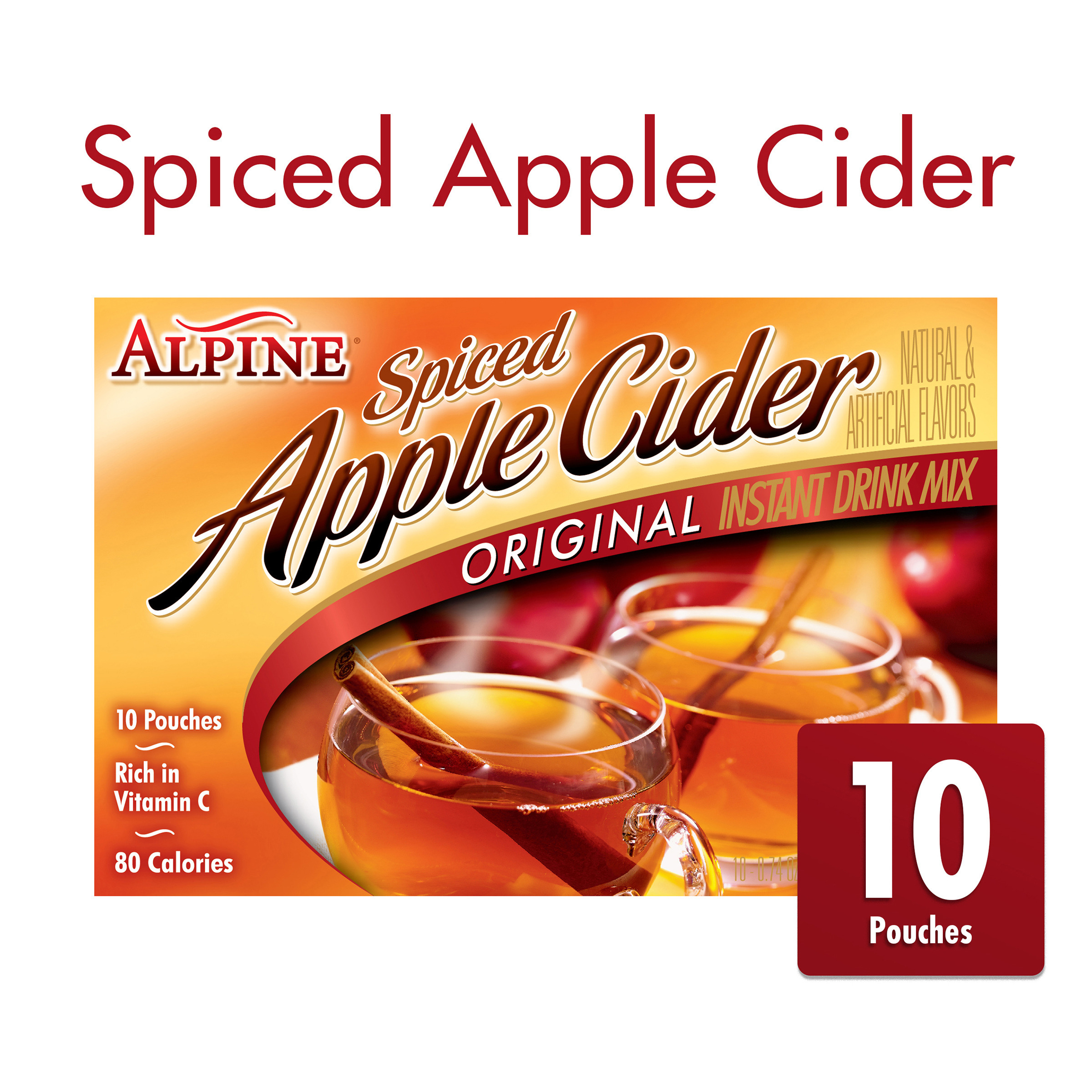 (3 pack) Alpine Spiced Cider Original Powdered Drink Mix, Apple Flavor, 10 Pouches thumbnail 3