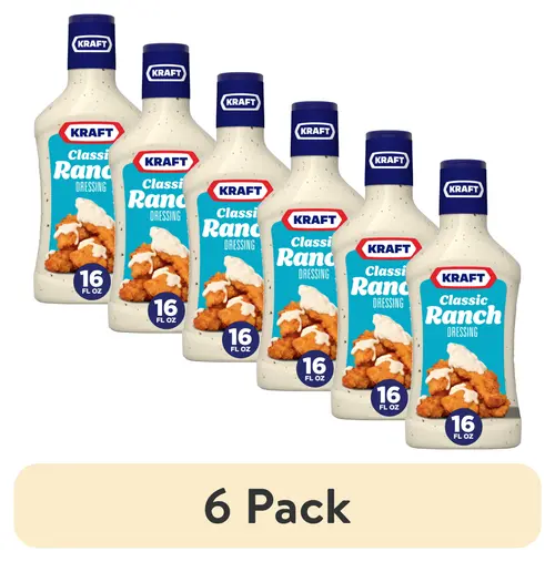 (6 pack) Kraft Classic Ranch Dressing, 16 fl oz Bottle