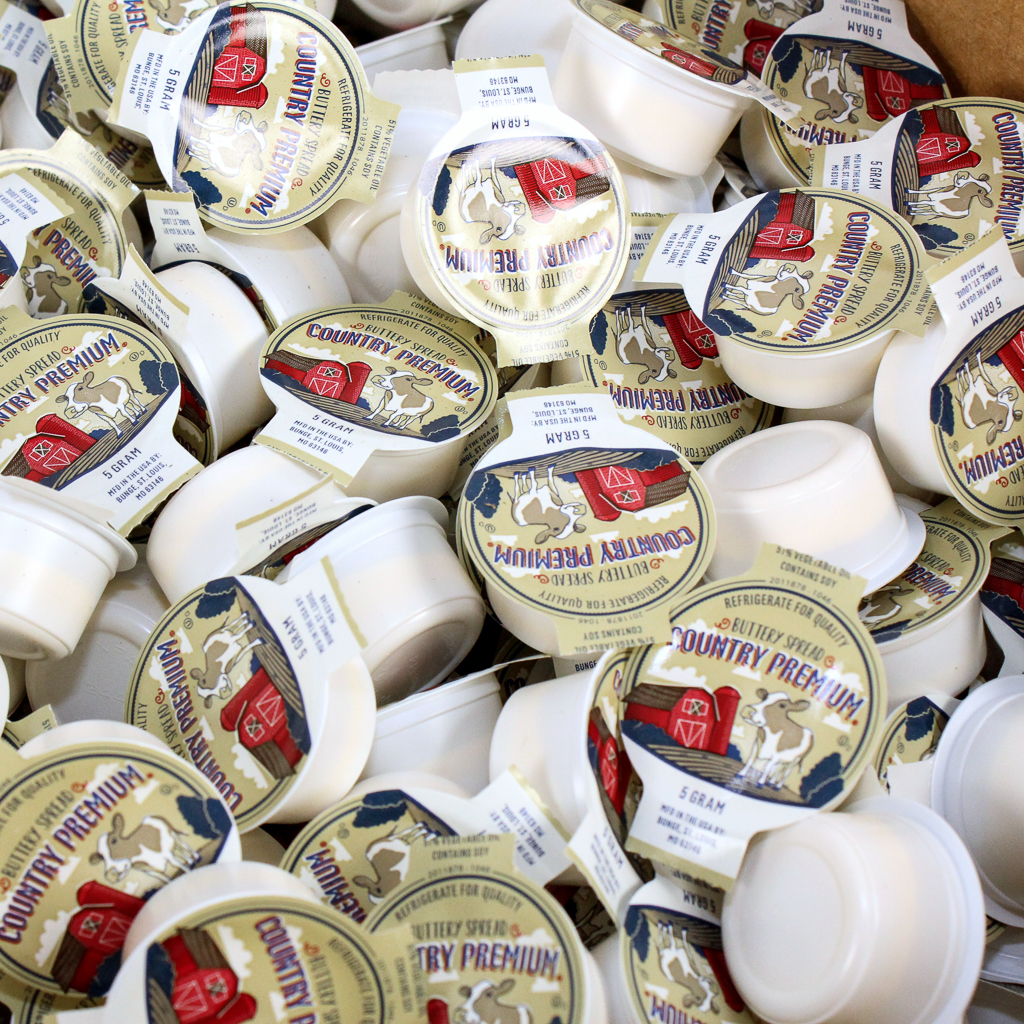 Country Premium Extra Color 51 Percent Non Hydrogenated Buttery Spread, 5 Gram Cup -- 900 per case.