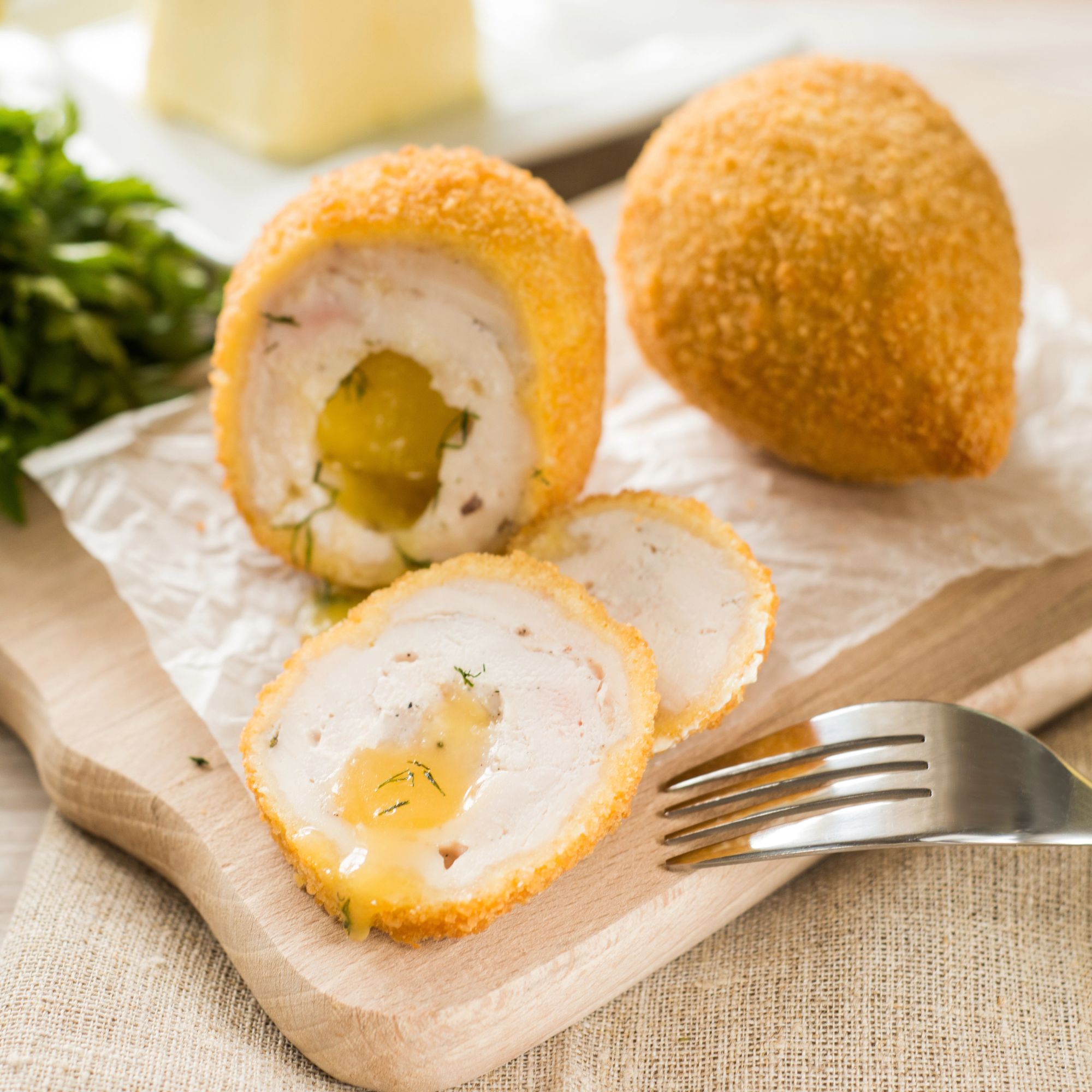 Today Gourmet Homestyle Breaded Kiev Boneless Stuffed Chicken Breasts - (18) 4oz Portions thumbnail 2