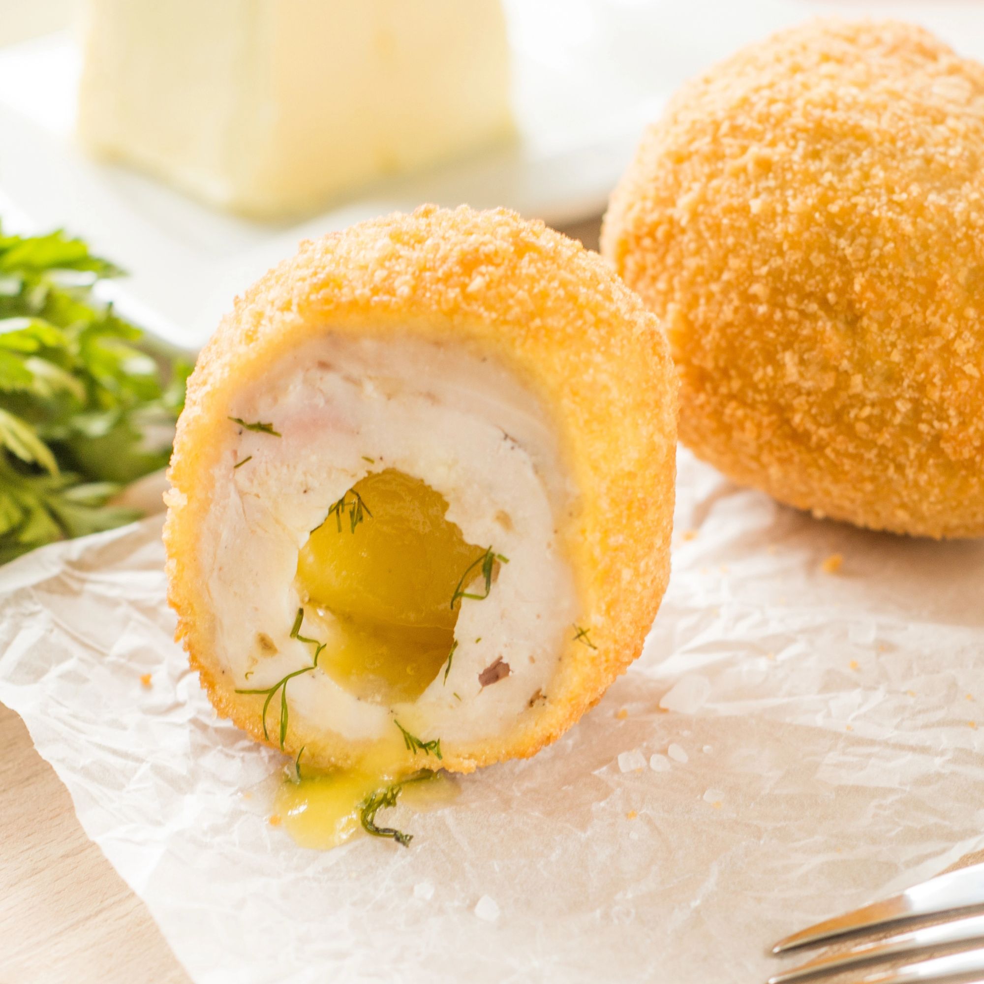 Today Gourmet Homestyle Breaded Kiev Boneless Stuffed Chicken Breasts - (18) 4oz Portions thumbnail 4