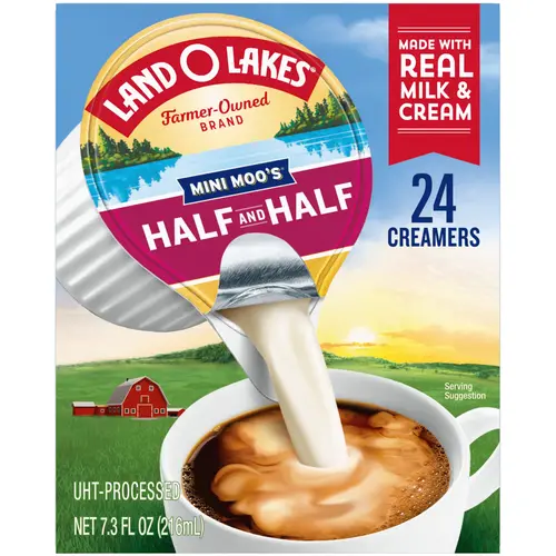 (4 pack) Land O Lakes Mini Mooâ€™s Half And Half Creamer Singles, 24 Count thumbnail 2