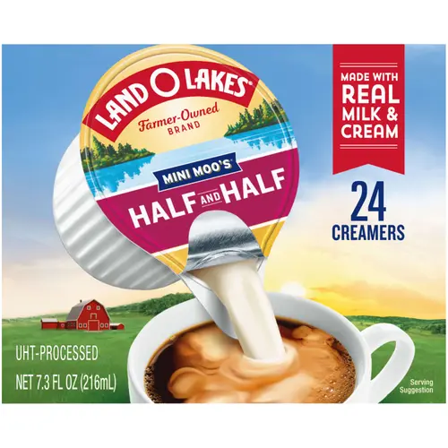 (4 pack) Land O Lakes Mini Mooâ€™s Half And Half Creamer Singles, 24 Count thumbnail 3