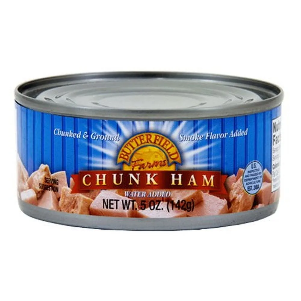 Butterfield Farms Chunked  Ham, in Water, 5 oz,  Shelf Stable, Aluminum Can