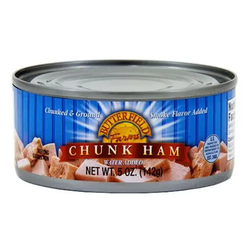 Butterfield Farms Chunked  Ham, in Water, 5 oz,  Shelf Stable, Aluminum Can