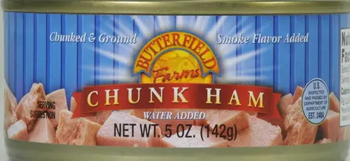 Butterfield Farms Chunked  Ham, in Water, 5 oz,  Shelf Stable, Aluminum Can thumbnail 2