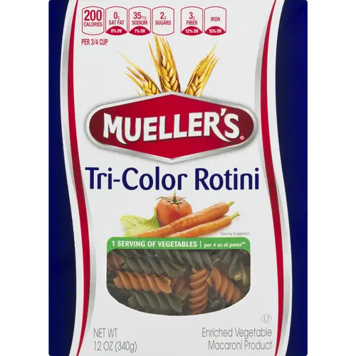 Mueller's Tri-Color Rotini Pasta, 12 oz thumbnail 4