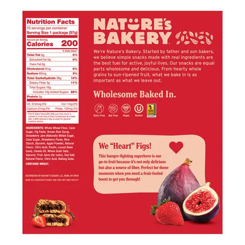 Nature's Bakery Whole Wheat Fig Bar Strawberry 10ct Carton thumbnail 3