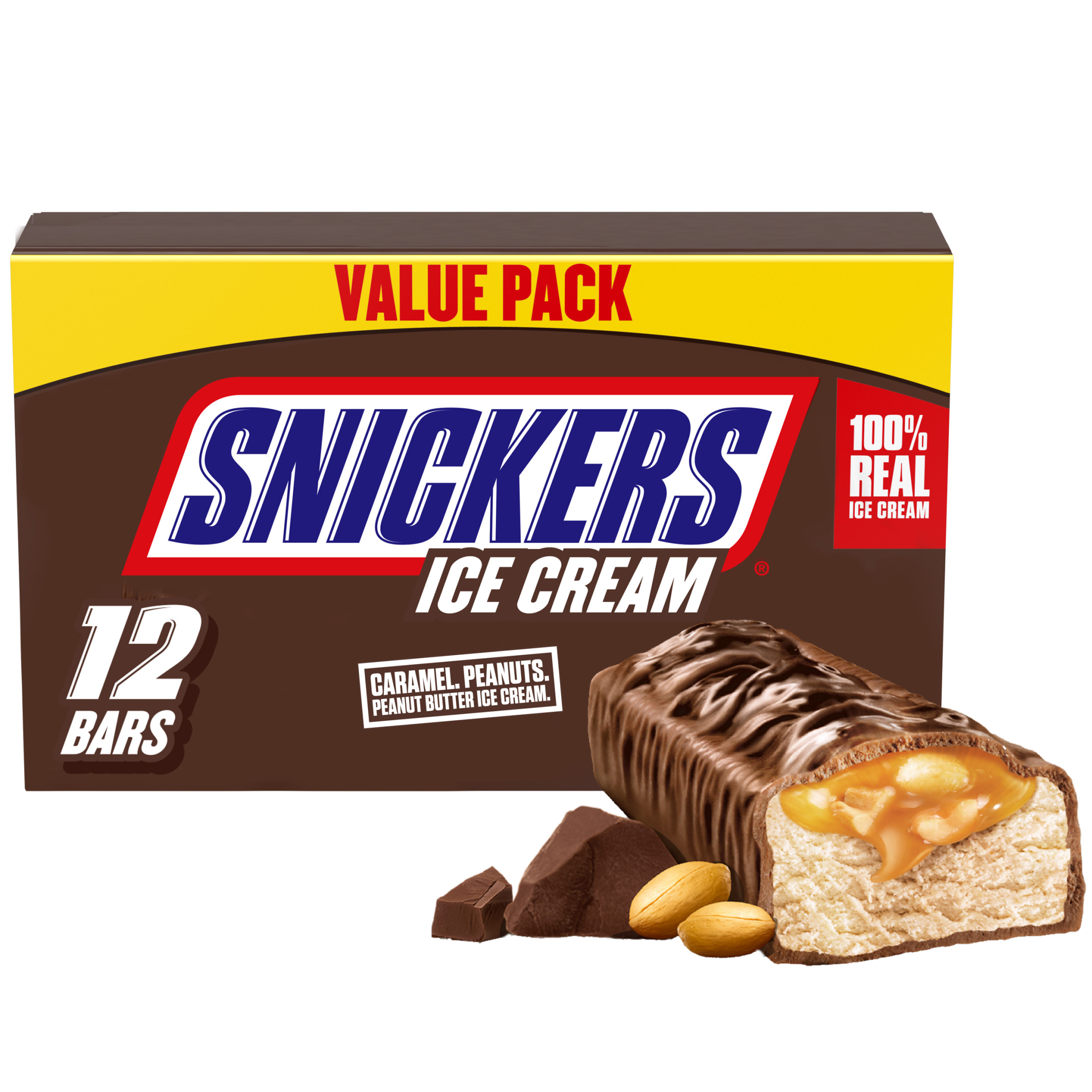 Snickers Creamy Peanut Butter Ice Cream Bars, 24 fl oz, 12 Pack thumbnail 2