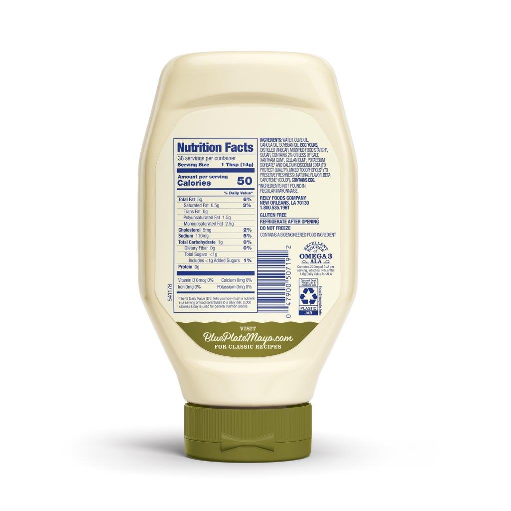 Blue Plate Light Mayonnaise with Olive Oil, 18 fl oz Squeeze Bottle thumbnail 4