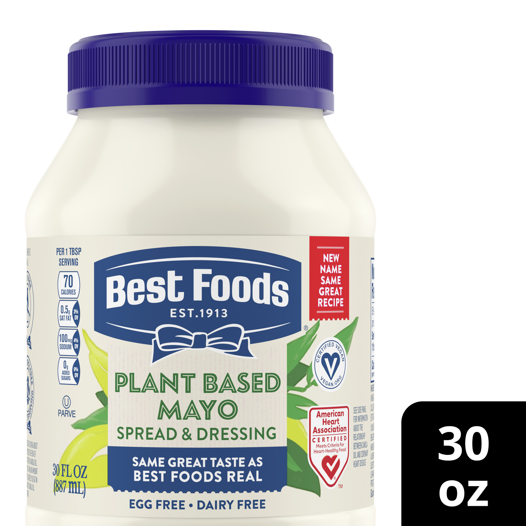 Best Foods Plant Based Mayonnaise Spread & Dressing, 30 oz thumbnail 3