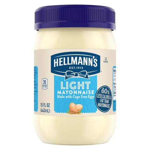 Hellmann's Made with Cage Free Eggs Light Mayonnaise, 15 fl oz Jar