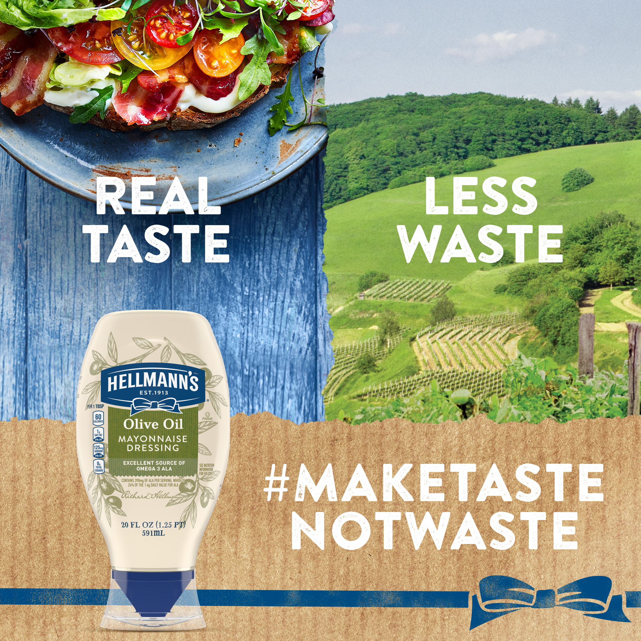 Hellmann's Mayonnaise Dressing with Olive Oil Rich in Omega-3 ALA 20 oz thumbnail 3