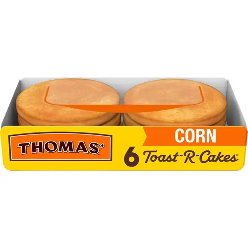 Thomas' Toast-R-Cakes Corn Cakes, 6 count, Corn Bread, 7 oz Tray