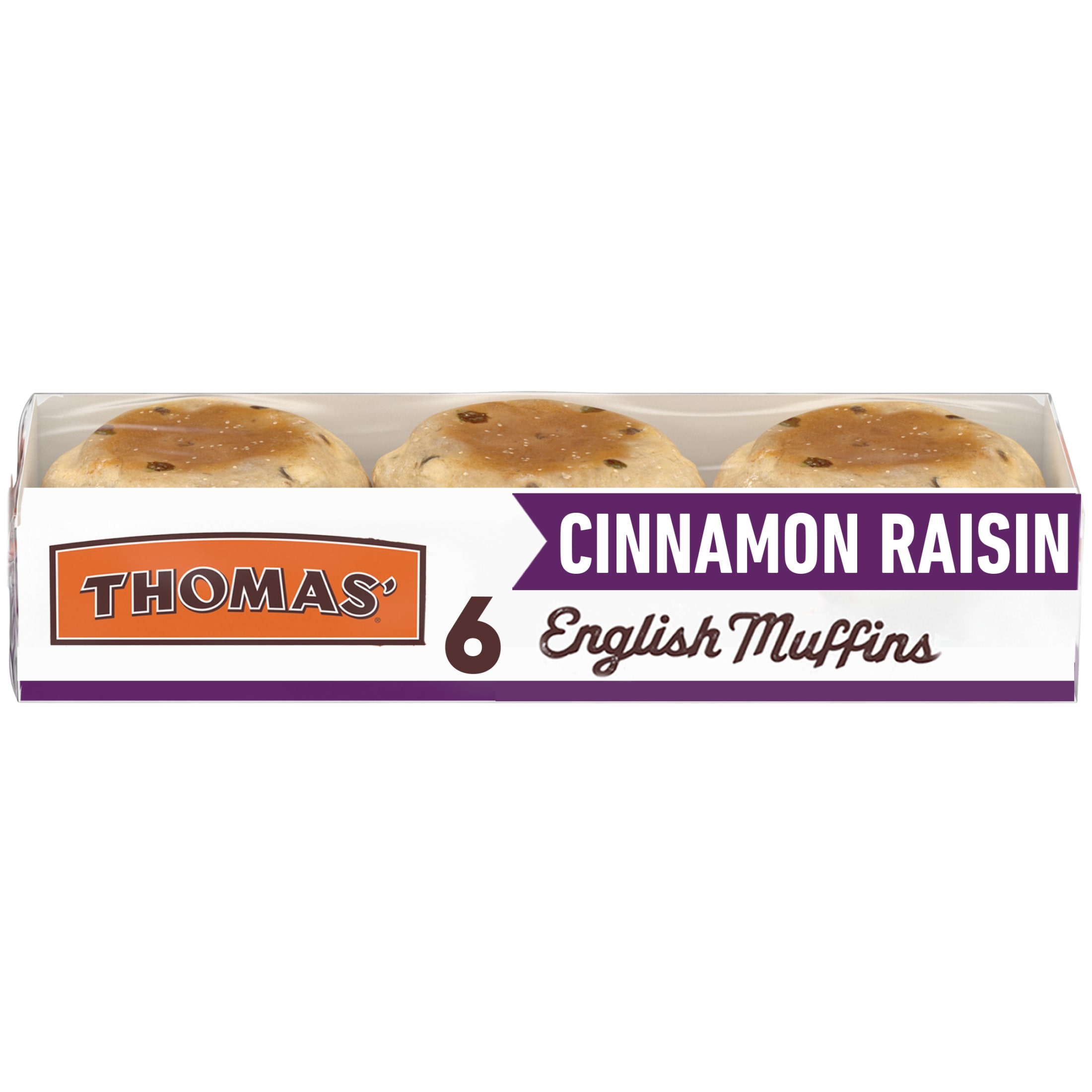 Thomas' Cinnamon Raisin English Muffin, 6 count, English Muffins, 13 oz Tray