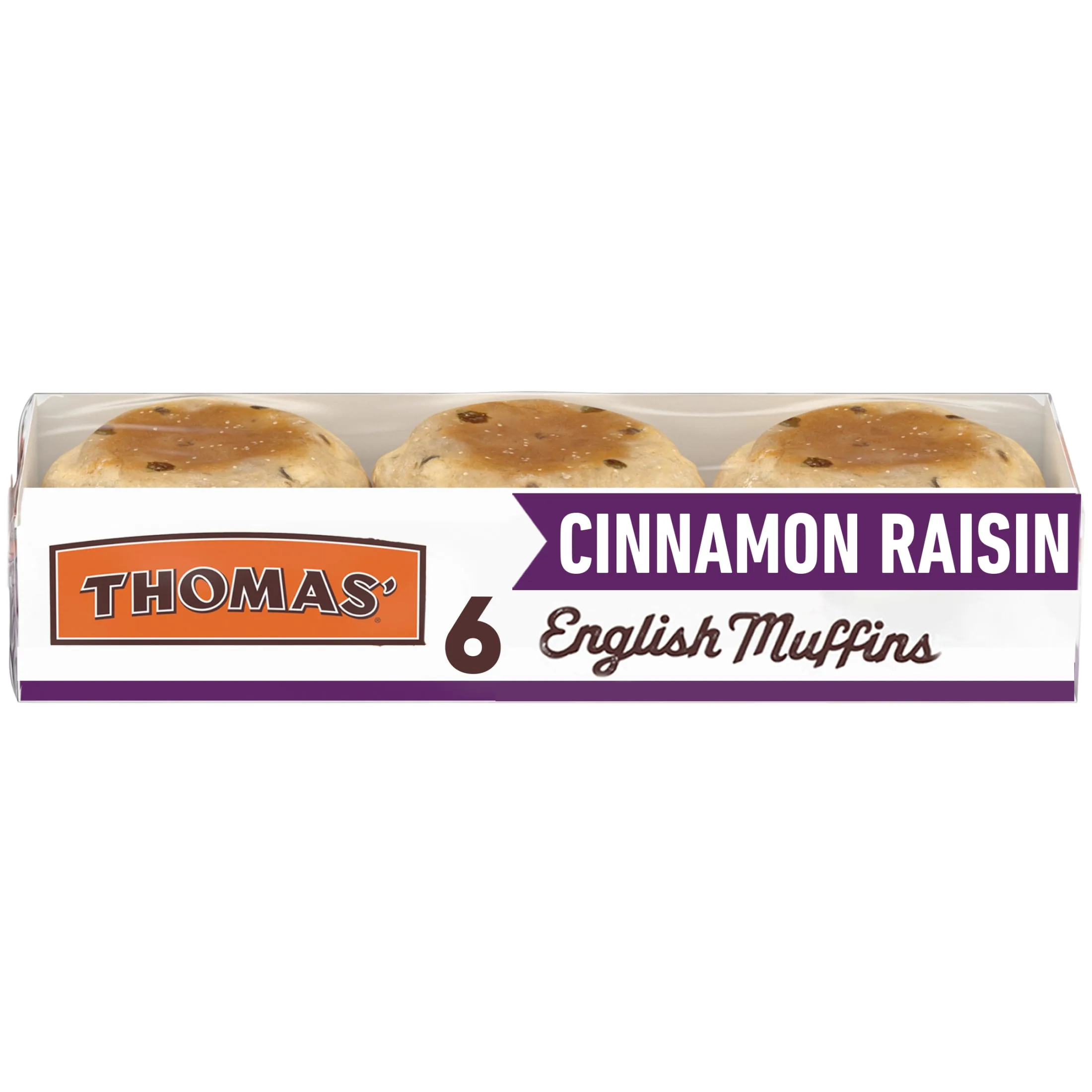 Thomas' Cinnamon Raisin English Muffin, 6 count, English Muffins, 13 oz Tray
