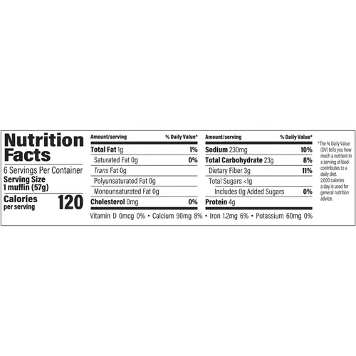 Thomas' Whole Wheat English Muffins, 6 count, English Muffins, 12 oz Tray thumbnail 3