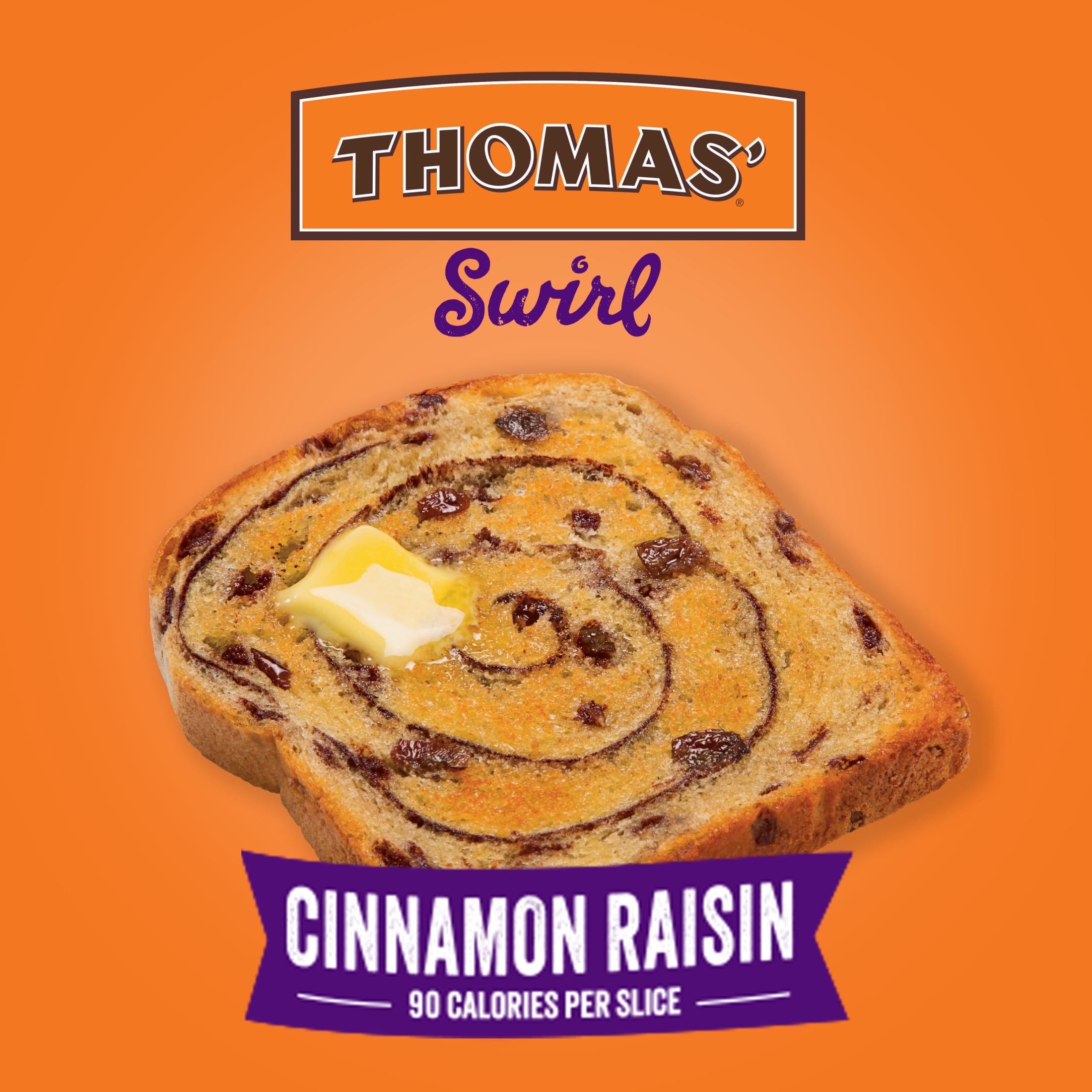 Thomas' Cinnamon Raisin Swirl Bread, 16 oz, Cinnamon Bread, Bag thumbnail 3