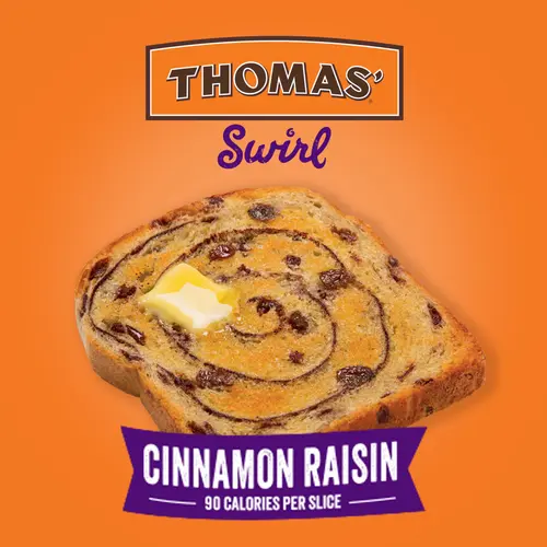 Thomas' Cinnamon Raisin Swirl Bread, 16 oz, Cinnamon Bread, Bag thumbnail 3