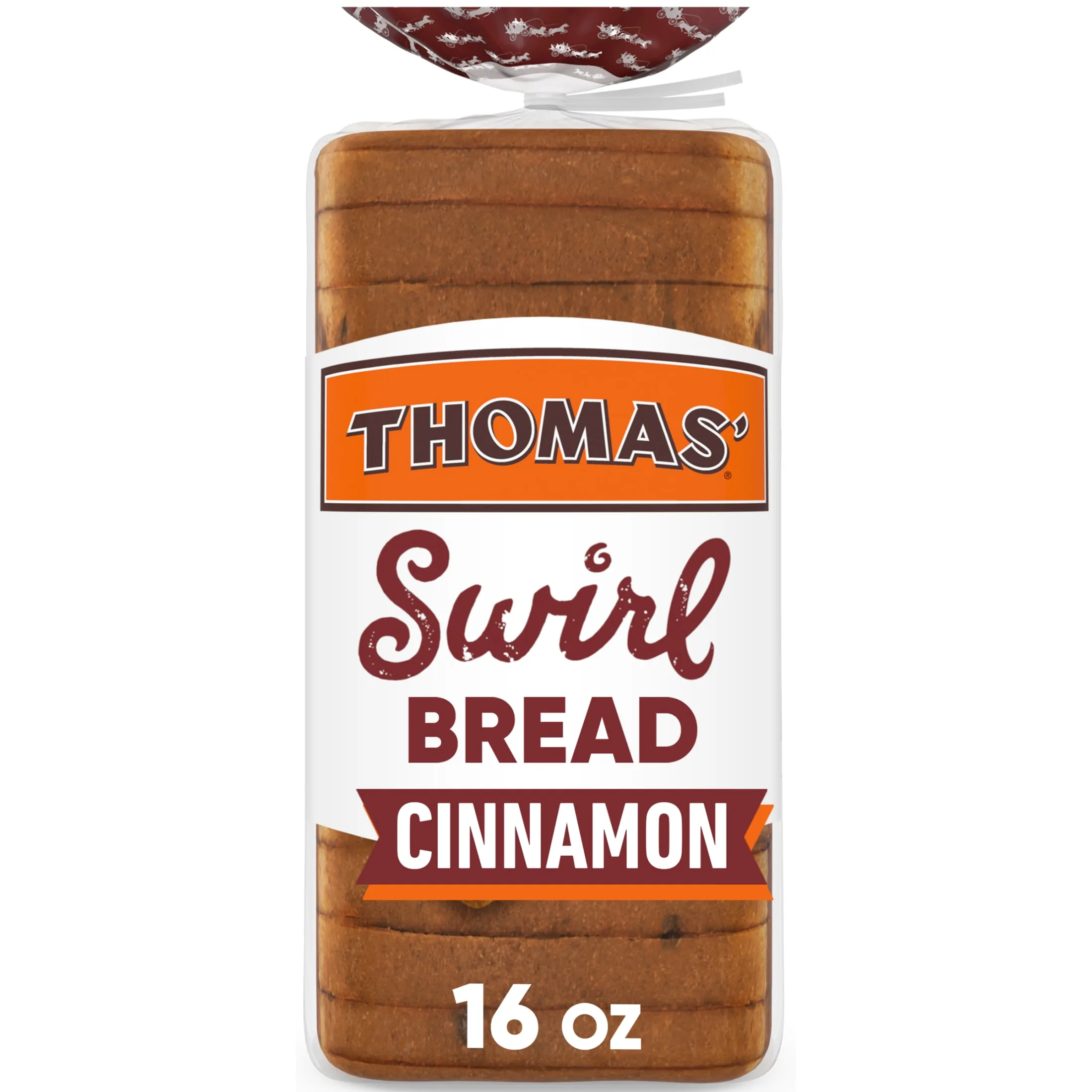 Thomas' Cinnamon Swirl Bread, 16 oz, Cinnamon Bread, Bag