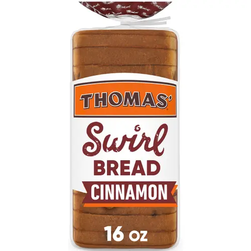 Thomas' Cinnamon Swirl Bread, 16 oz, Cinnamon Bread, Bag