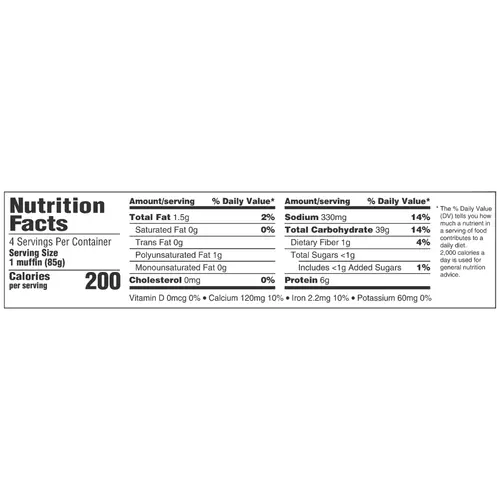 Thomas' Original King Size English Muffins, 4 count, Plain English Muffins, 12 oz Tray thumbnail 3