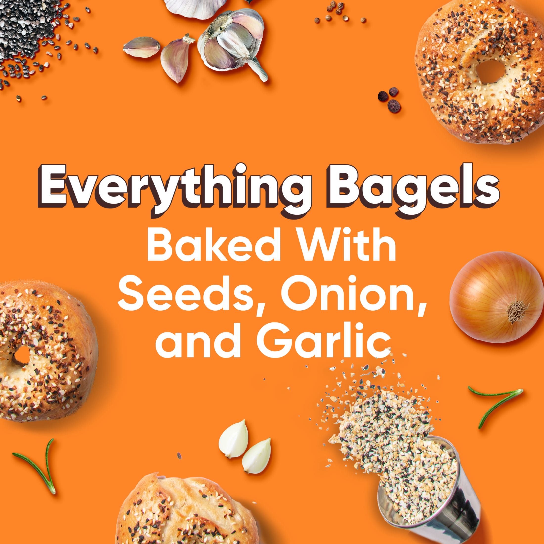 Thomas' Everything Bagels, 6 count, Pre-sliced Bagels, 20 oz Bag thumbnail 2