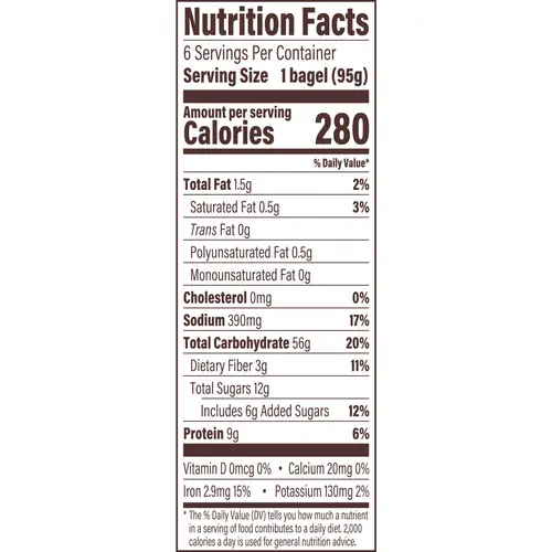Thomas' Cinnamon Raisin Bagels, 6 count, Pre-sliced Bagels, 20 oz Bag thumbnail 3