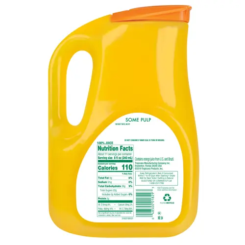 Tropicana Pure Premium, Homestyle Some Pulp 100% Orange Juice Drink, 89 fl oz Jug thumbnail 2