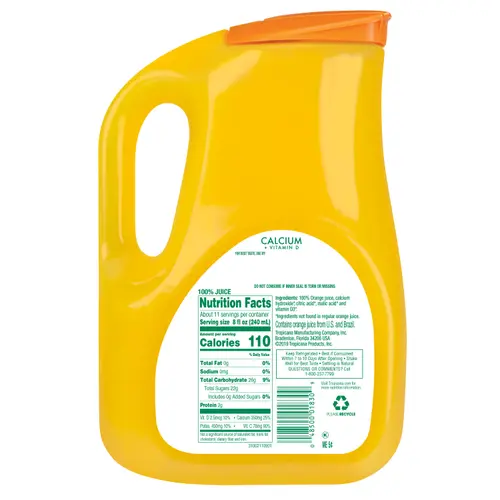 Tropicana, 100% Orange Juice Calcium + Vitamin D, No Pulp, 89 Fl. Oz. thumbnail 2
