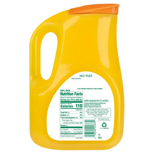 Tropicana Pure Premium No Pulp Original Orange Juice, 89 oz thumbnail 2