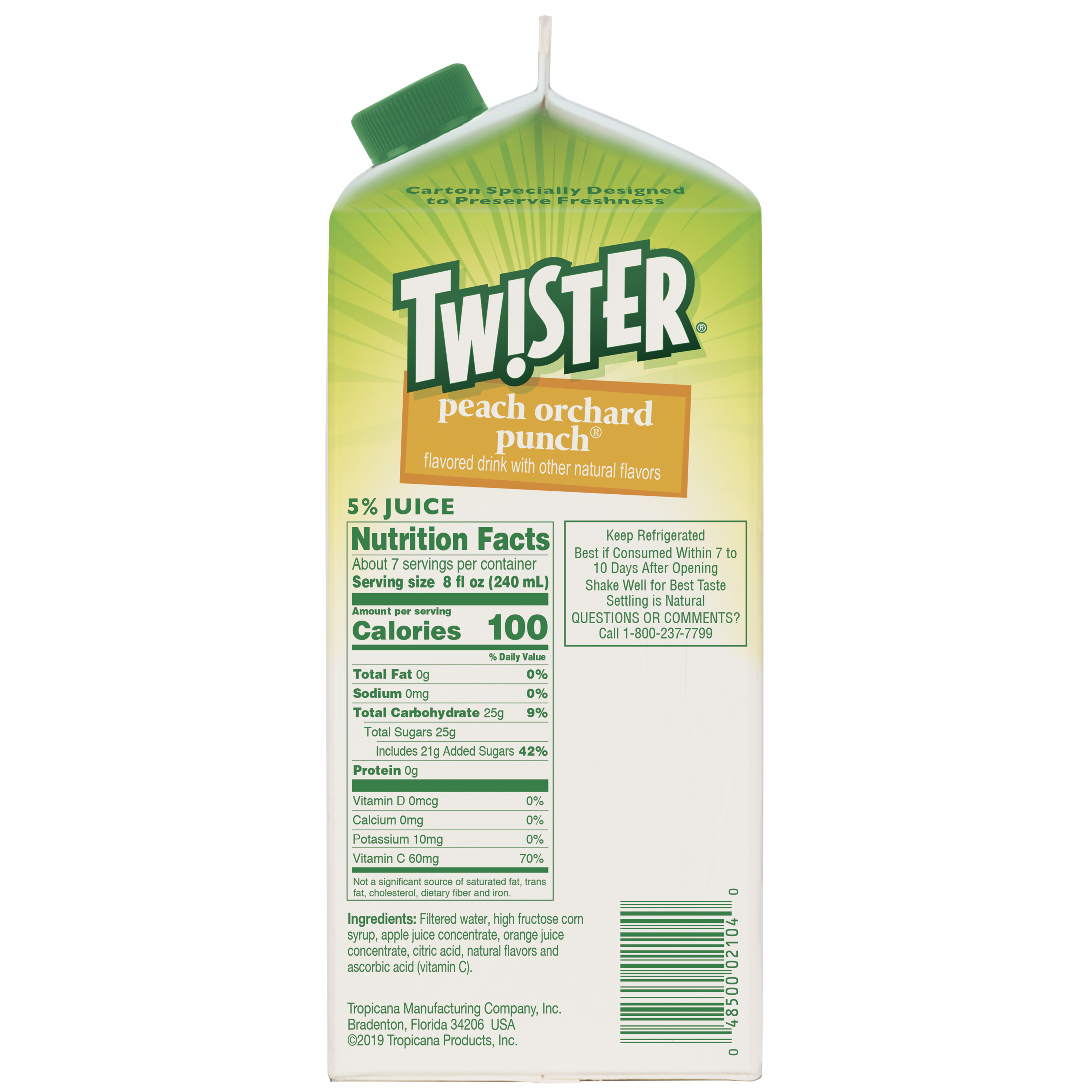 Twister Peach Orchard Punch Flavored Juice Drink, 59 fl oz thumbnail 2