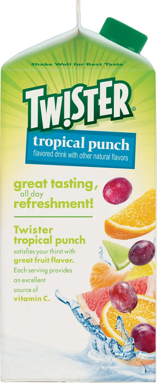 Tw!ster Flavored Drink, Tropical Punch Flavored, 59 Fl Oz Carton thumbnail 3