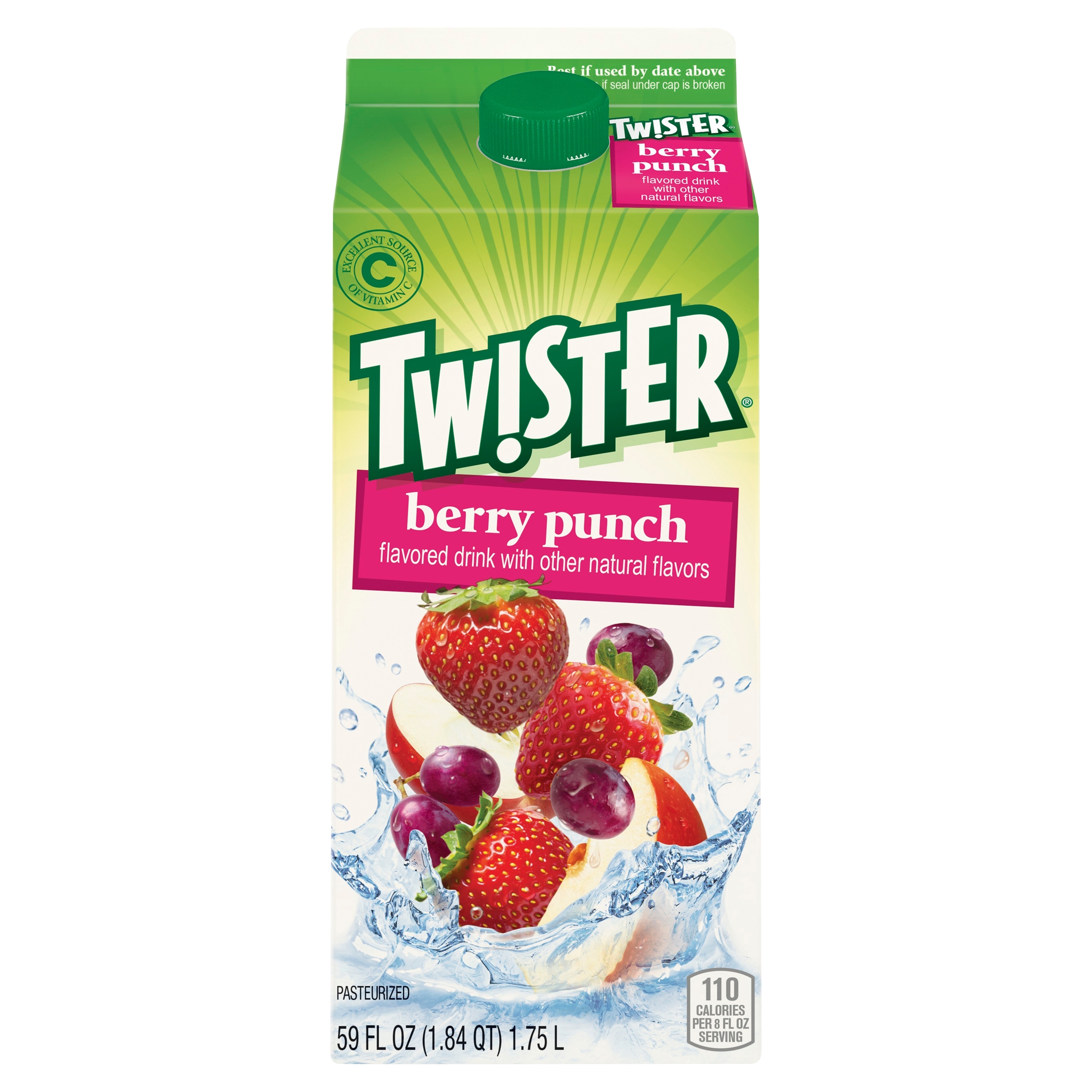 Tropicana Twister Berry Punch Flavored Refreshing Drink, 59 Fluid Ounce, Premium Paper Carton thumbnail 2