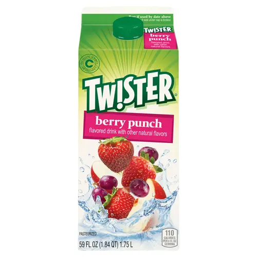 Tropicana Twister Berry Punch Flavored Refreshing Drink, 59 Fluid Ounce, Premium Paper Carton thumbnail 2