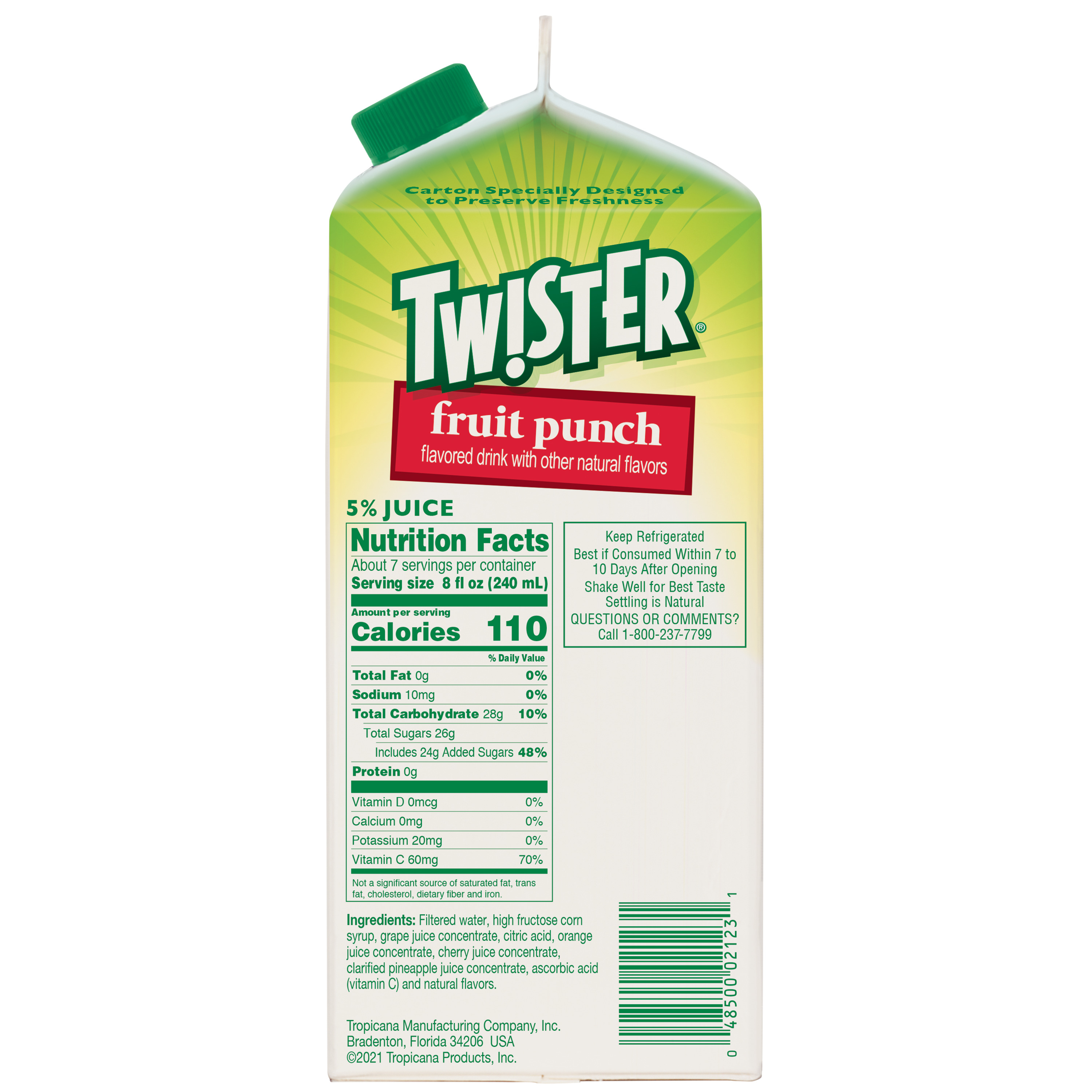 Tw!ster Flavored Drink, Fruit Punch, 59 Fl Oz Carton thumbnail 2