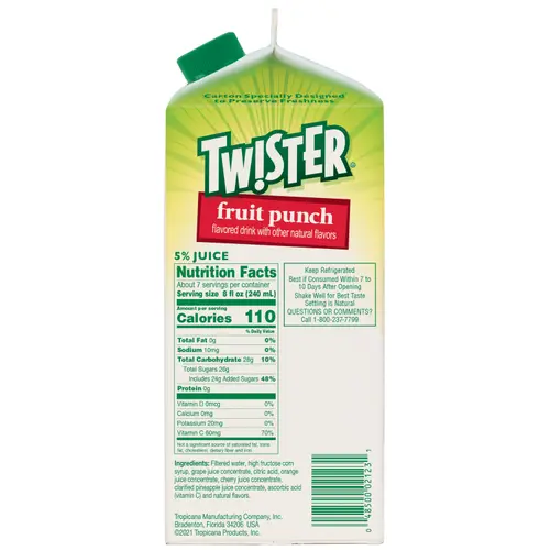 Tw!ster Flavored Drink, Fruit Punch, 59 Fl Oz Carton thumbnail 2