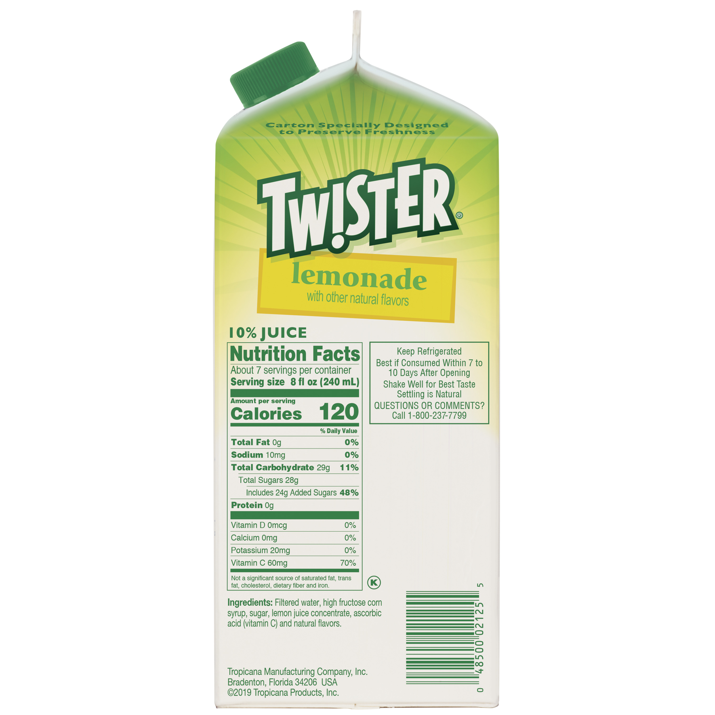 Tw!ster Flavored Drink, Lemonade, 59 Fl Oz Carton thumbnail 2