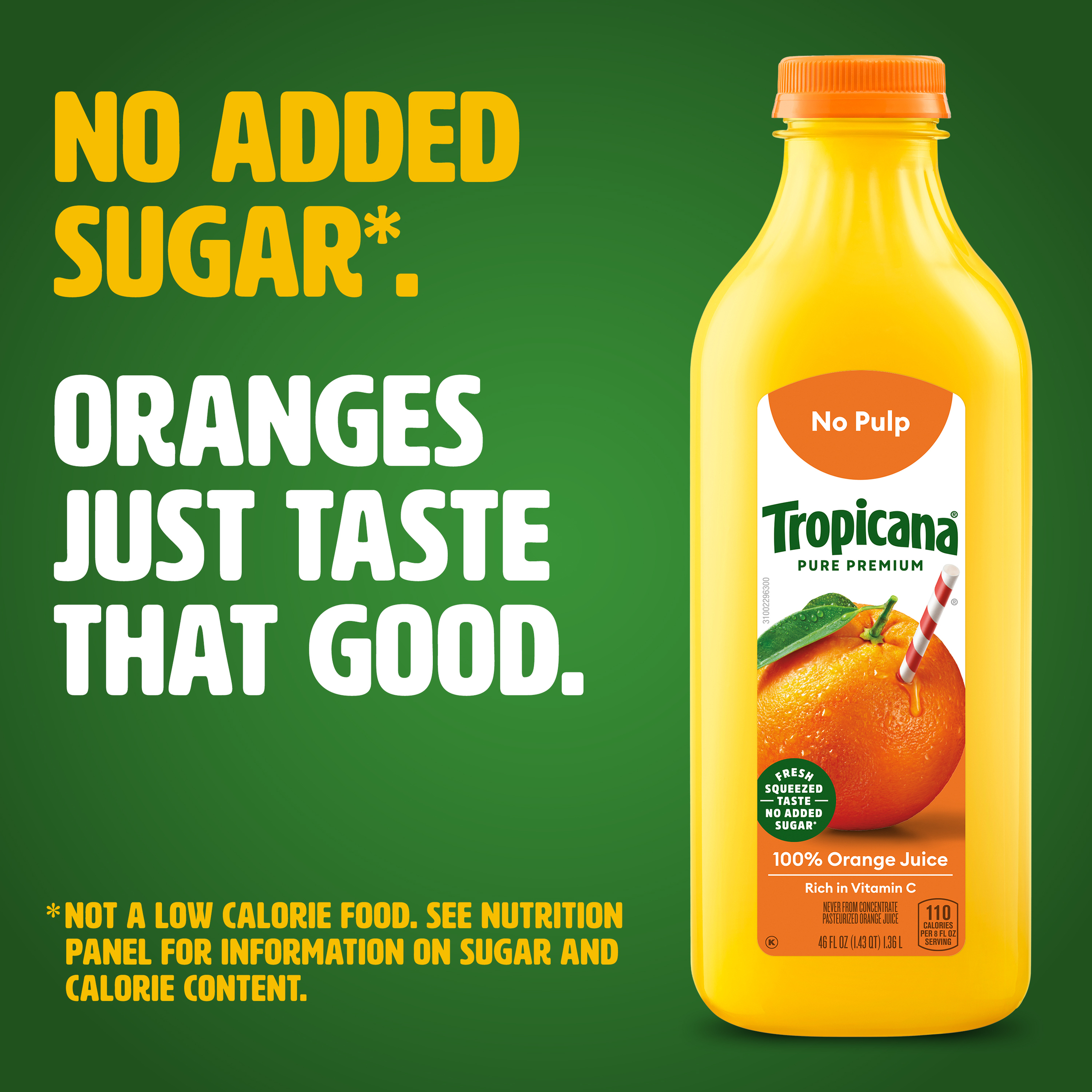 Tropicana Pure Premium 100% Orange Juice Original, No Pulp, No Sugar Added, 46 Fl Oz Smooth Texture, Non-GMO thumbnail 3