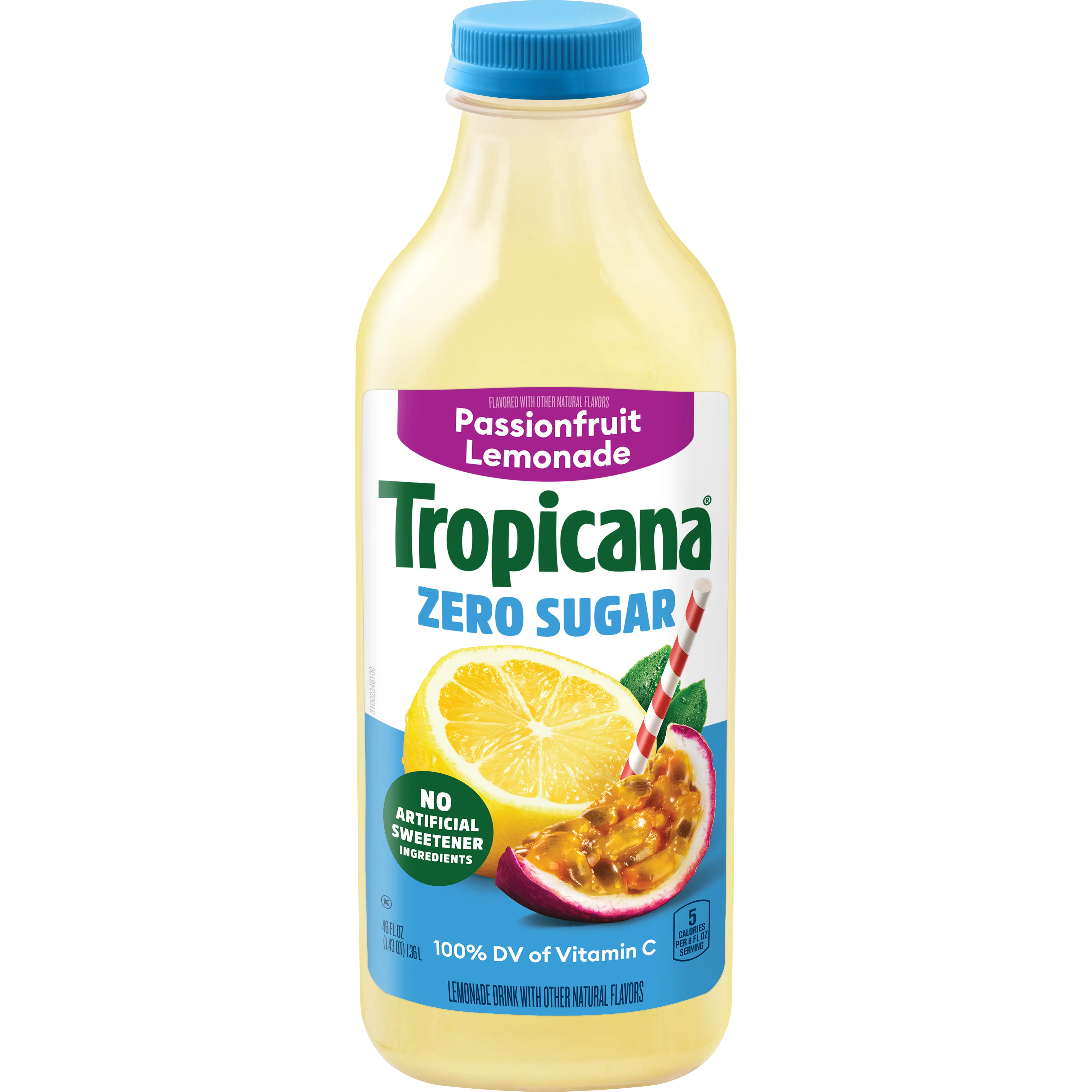 Tropicana Zero Sugar Passionfruit Lemonade, 46 fl oz Bottle
